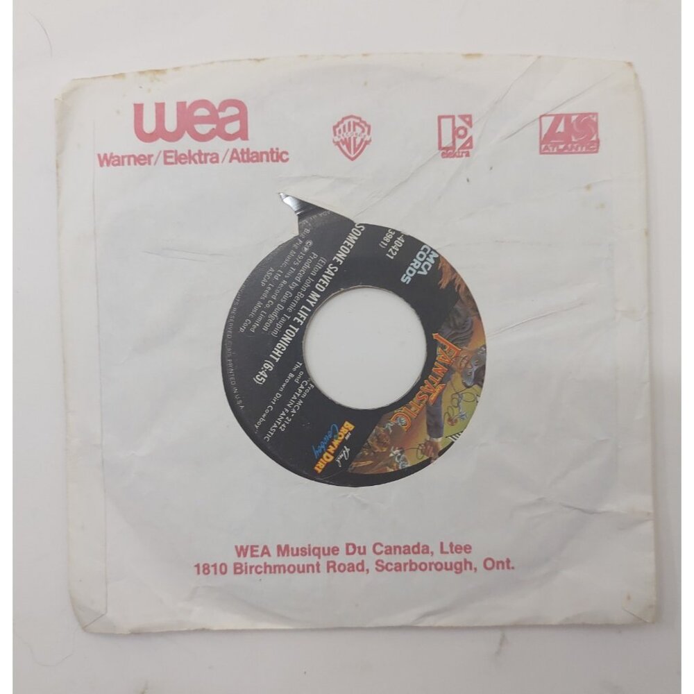Elton John Someone Saved My Life Tonight 7" 45 Vinyl 1975 Canada MCA-40421